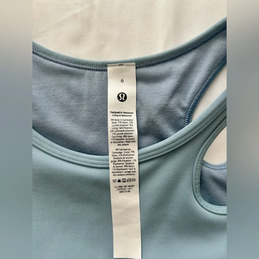 Lululemon Slate Blue Sports Bra - Size 6 - Picture 2 of 6